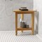18 Inches Natural Wooden Waterproof Shower Stool with Storage Shelf and Slatted Design